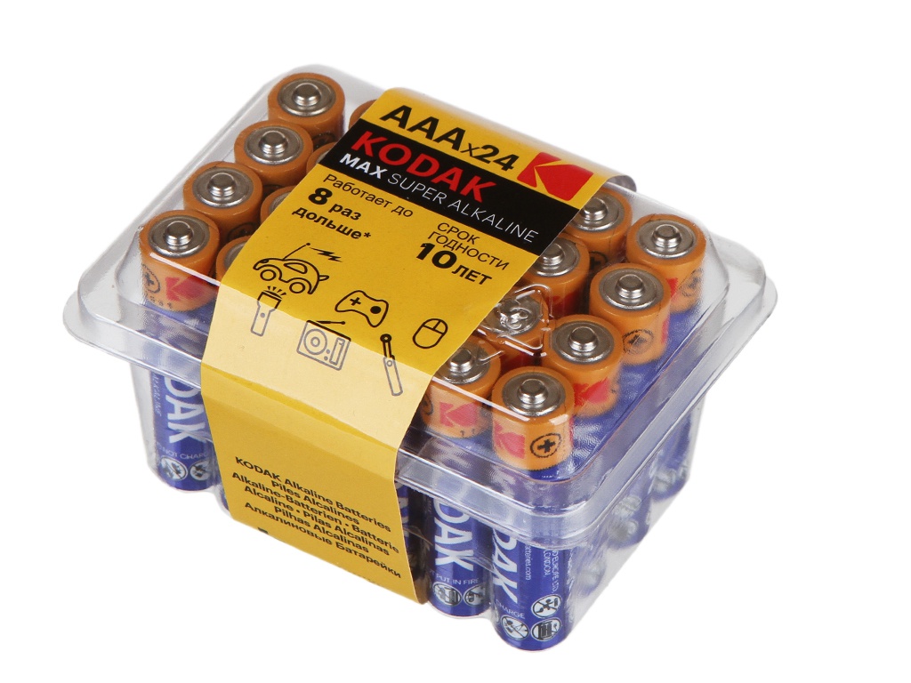 

Батарейка AAA - Kodak LR03/24BOX Max Super Alkaline (24 штуки), KD LR03/24BOX MAX