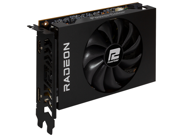 фото Видеокарта powercolor amd radeon rx 6500 xt fighter 4gb 2610mhz pci-e 4096mb 18000mhz 64 bit dp hdmi axrx 6500xt 4gbd6-dh