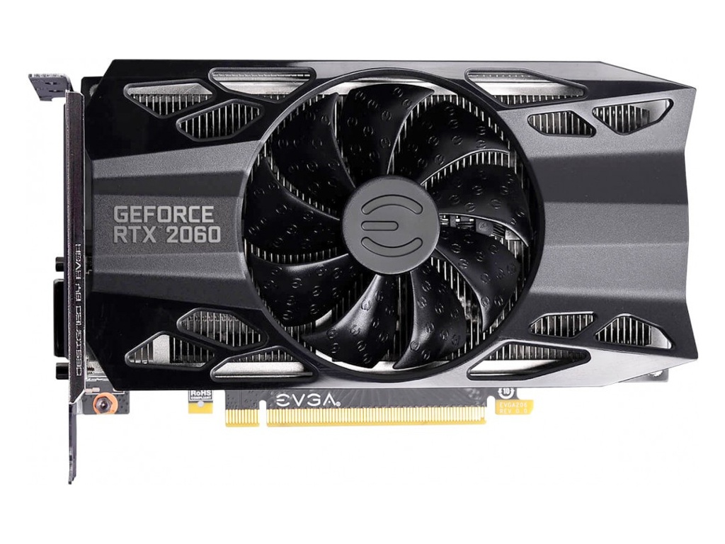 фото Видеокарта evga geforce rtx 2060 sc overclocked 6gb 1365mhz pci-e 6144mb 14000mhz 192 bit dp dvi hdmi 06g-p4-2062-kr