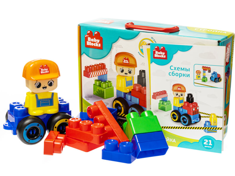 

Конструктор Десятое Королевство На стройке Baby Blocks 21 дет. 03913, На стройке