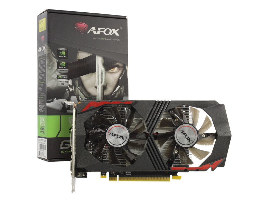 фото Видеокарта afox geforce gtx 750ti 1085mhz pci 3.0 2048mb 5010mhz 128 bit dvi-d hdmi vga af750ti-4096d5h1-v2