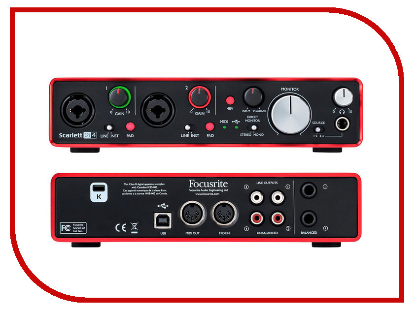 

Аудиоинтерфейс Focusrite Scarlett 2i4 2nd Gen