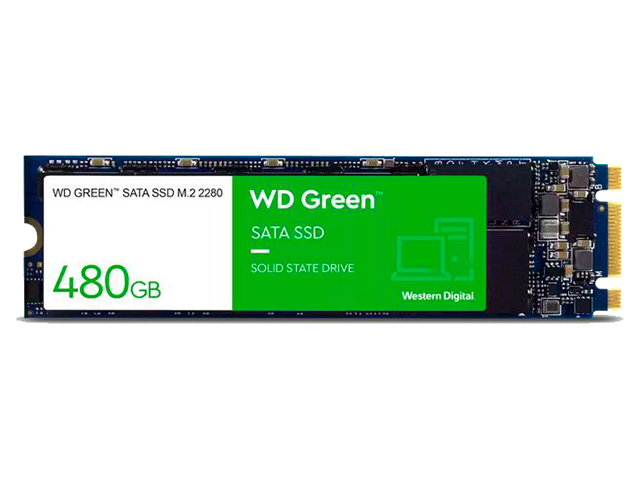 

Твердотельный накопитель Western Digital Green SSD M.2 2280 480Gb WDS480G3G0B, Green SSD M.2 2280