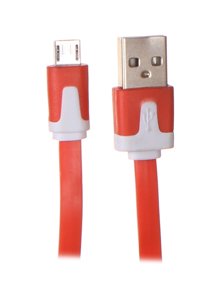 

Аксессуар Delux USB - MicroUSB 97cm Flat Red, USB-microUSB flat red