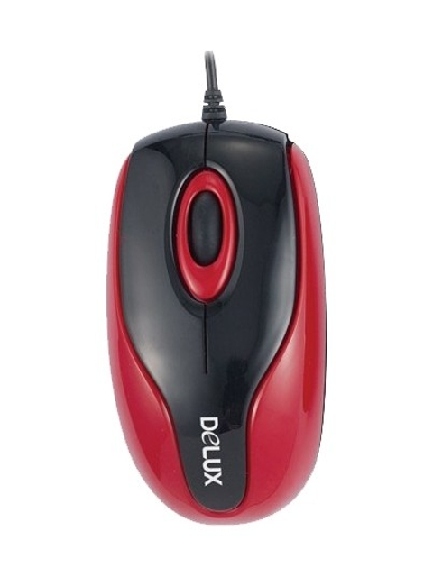 

Мышь Delux DLM-363B Black-Red, DLM-363B