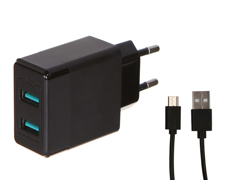 

Зарядное устройство Red Line Y1 2xUSB + кабель MicroUSB Black УТ000032796, Y1
