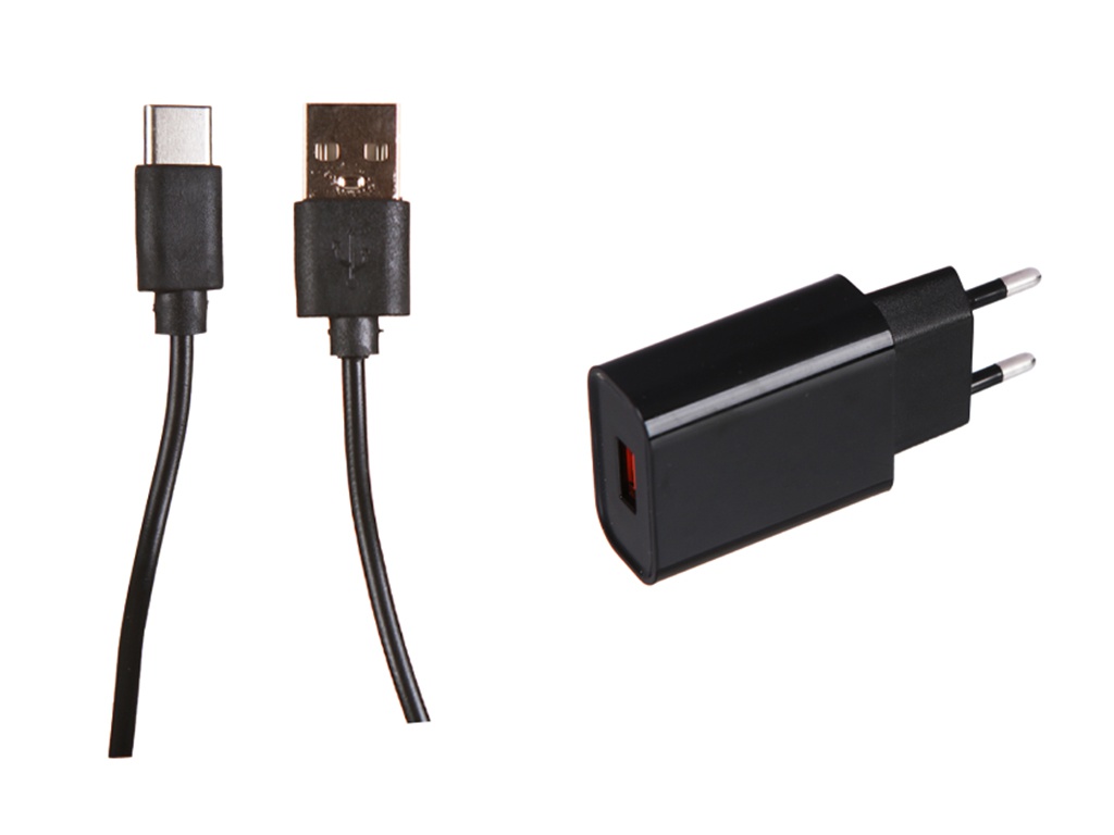 

Зарядное устройство Red Line NQC1-3A Tech USB QC 3.0 + кабель Type-C Black УТ000032802, NQC1-3A