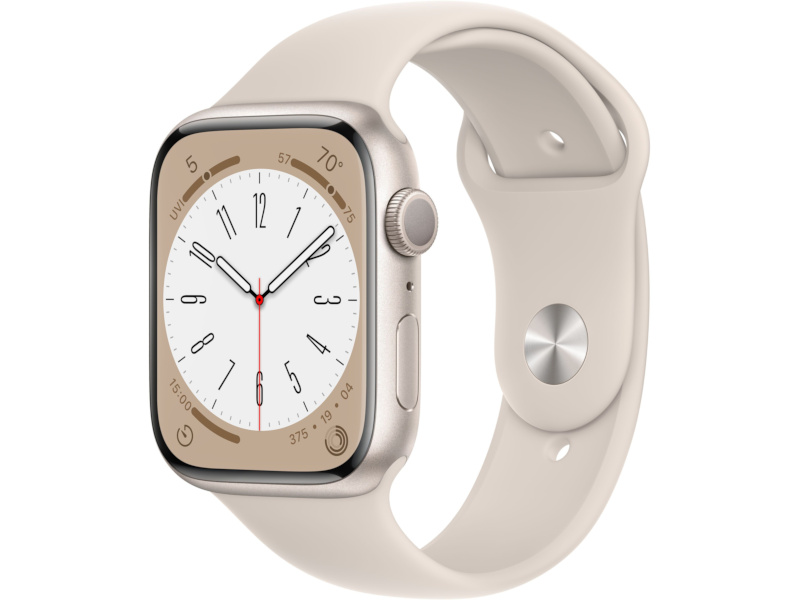 

Умные часы APPLE Watch Series 8 GPS 45mm Starlight Aluminium Case with Starlight Sport Band, APPLE Watch Series 8 GPS 45mm