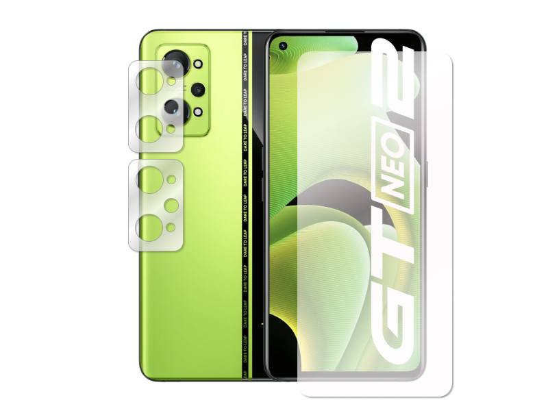 

Гибридное защитное стекло Krutoff для Realme GT Pro + защита камеры 2шт 270552, Realme GT Pro