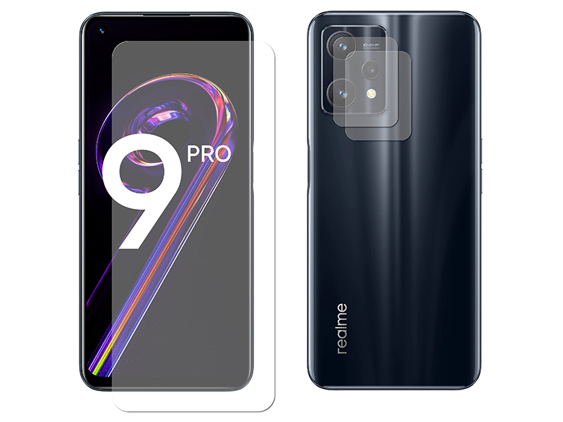 

Гибридное защитное стекло Krutoff для Realme 9 Pro + защита камеры 2шт 270538, Realme 9 Pro