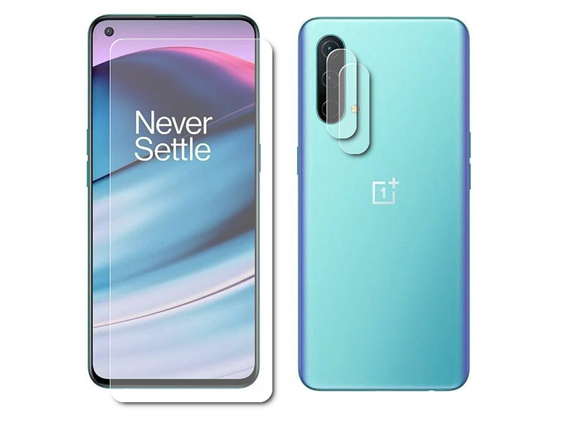 

Гибридное защитное стекло Krutoff для OnePlus Nord CE + защита камеры 2шт 271442, OnePlus Nord CE