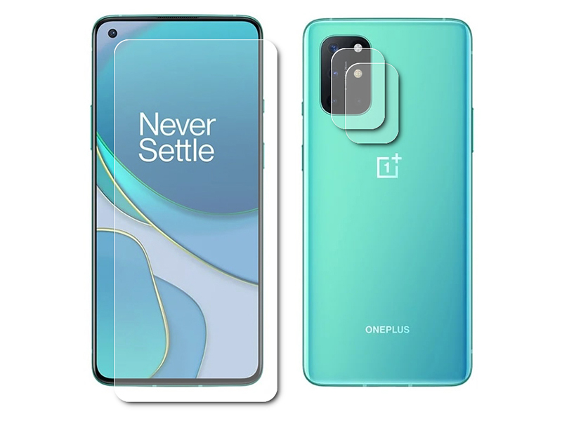 

Гибридное защитное стекло Krutoff для OnePlus 8T + защита камеры 2шт 271461, OnePlus 8T