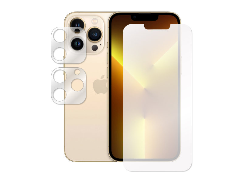 

Гибридное защитное стекло Krutoff для APPLE iPhone 13 Pro + защита камеры 2шт 269583, APPLE iPhone 13 Pro