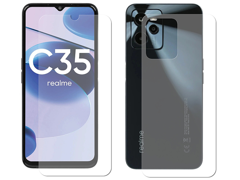 

Гибридное защитное стекло Krutoff для Realme C35 Front and Back 271407, Realme C35
