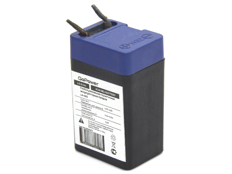 Аккумулятор для ИБП GoPower LA-403 4V 0.3Ah 00-00016673