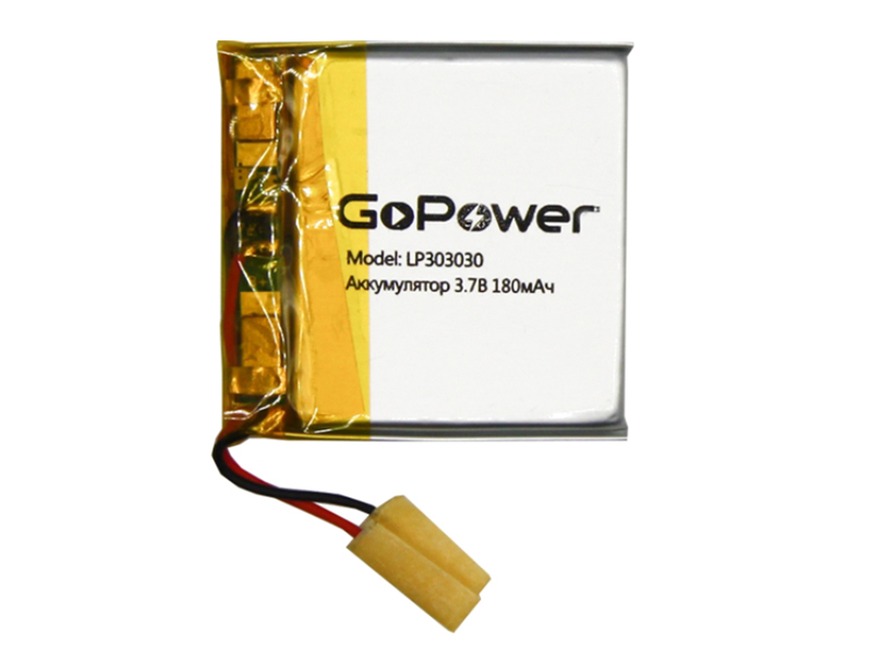 

Аккумулятор GoPower Li-Pol LP303030 PK1 3.7V 180mAh 00-00019583, 00-00019583