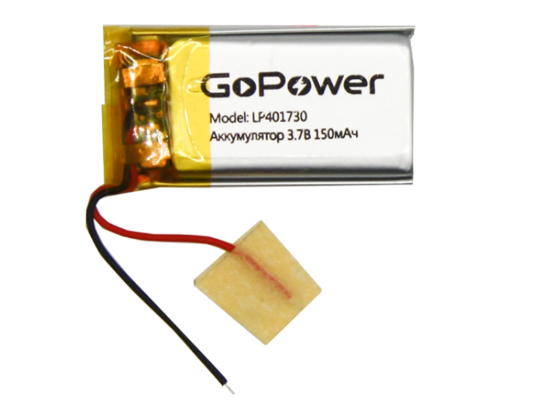 фото Аккумулятор gopower li-pol lp401730 pk1 3.7v 150mah 00-00019588