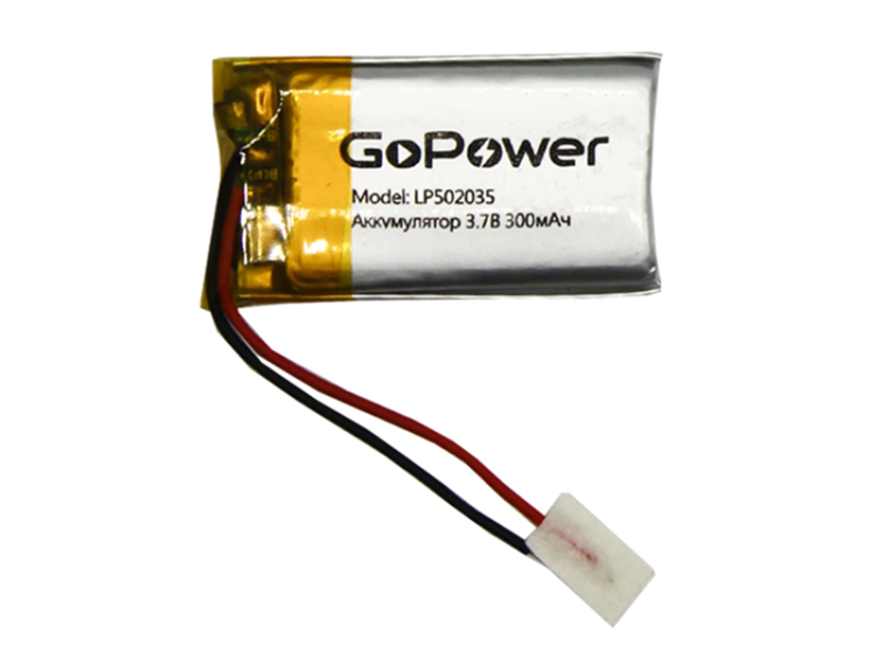 

Аккумулятор GoPower Li-Pol LP502035 PK1 3.7V 300mAh 00-00019578, 00-00019578