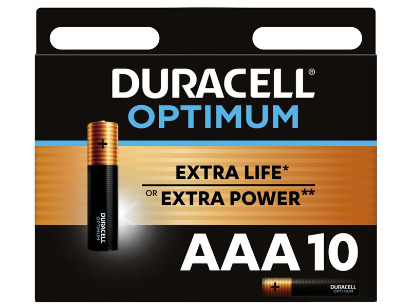 

Батарейка AAA - Duracell Optimum DR LR03/10BL OP (10 штук), DR LR03/10BL OP