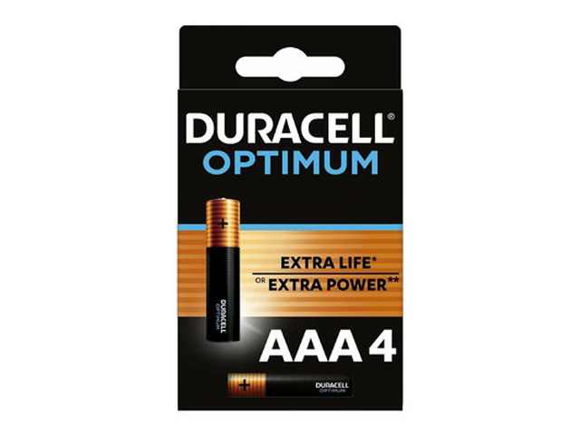 

Батарейка AAA - Duracell Optimum DR LR03/4BL OP (4 штуки), DR LR03/4BL OP