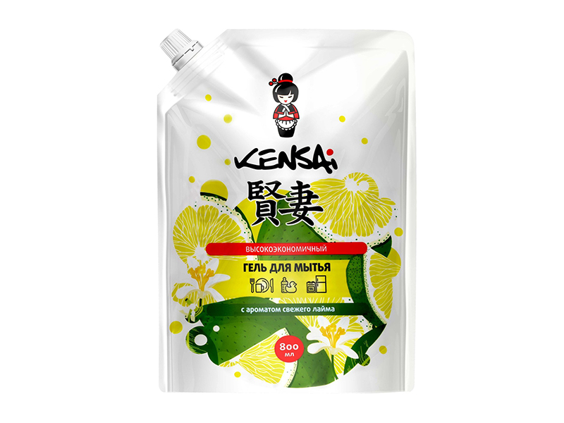 Гель для мытья посуды Kensai с ароматом лайма 800ml 420924