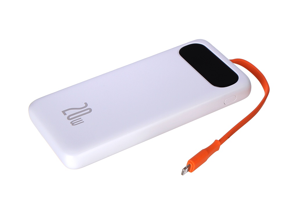 

Внешний аккумулятор Baseus Power Bank Block Digital Display Quick Charge 20W 3A 10000mAh White PPBLK-02, PPBLK-02