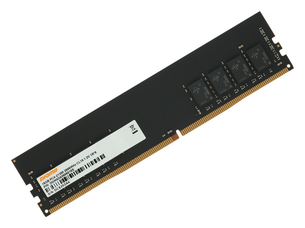 фото Модуль памяти digma ddr4 dimm 3200mhz pc4-25600 cl22 - 8gb dgmad43200008s