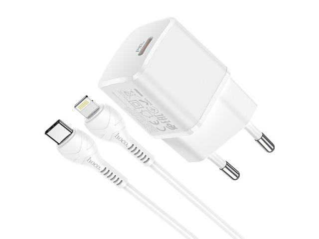 Зарядное устройство Hoco N10 1xUSB + кабель Lighting-Type-C 6931474744005