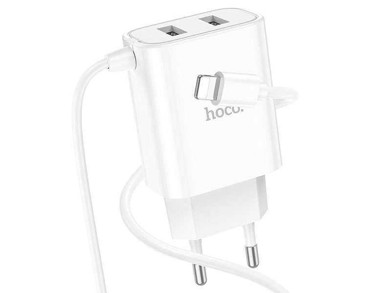 

Зарядное устройство Hoco C103A 2xUSB 2.1A Type-C 6931474777775, C103A
