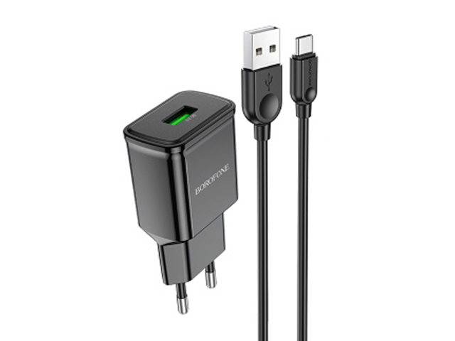 фото Зарядное устройство borofone ba59a usb type-c 3.0a qc3.0 6974443380200