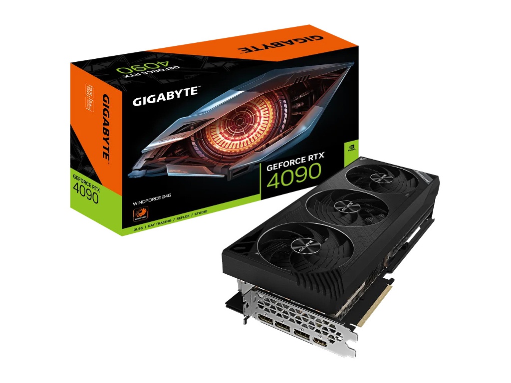 фото Видеокарта gigabyte geforce rtx 4090 windforce 24g 2520 mhz pci-e 4.0 24576mb 21000mhz 384-bit hdmi 3xdp gv-n4090wf3-24gd