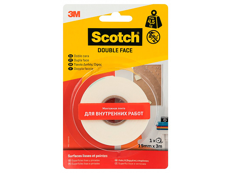 

Лента монтажная 3М Scotch 19mm x 3m 4462-1930 / 7100148125, 7100148125