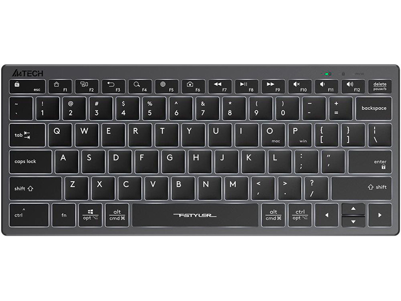 Клавиатура A4Tech Fstyler FX61 USB Slim Multimedia LED Grey-White клавиатура a4tech kv 300h grey usb