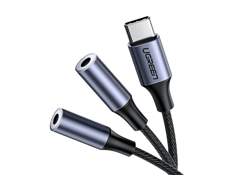 

Аксессуар Ugreen AV144 USB Type-C - 2xJack 3.5mm 25cm Silver 30732, AV144