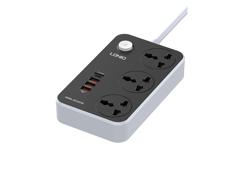 фото Удлинитель ldnio sc3412 3 sockets 4xusb 2m grey ld_b4612