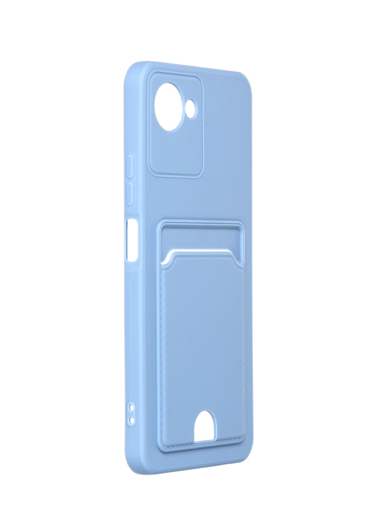Чехол DF для Realme C30 Silicone с отделением для карты Gray-Blue rmCardCase-01 смартфон realme c30 2 32 gb lake blue