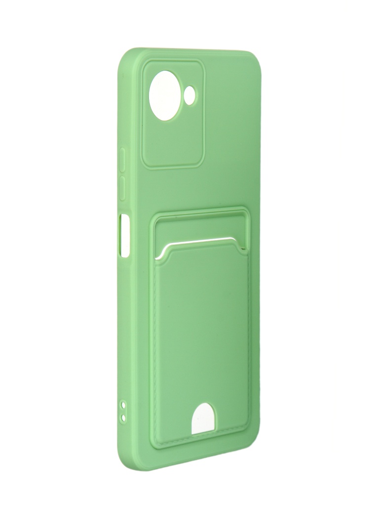 Чехол DF для Realme C30 Silicone с отделением для карты Light Green rmCardCase-01 смартфон realme c30 4 64 lake blue rmx3581