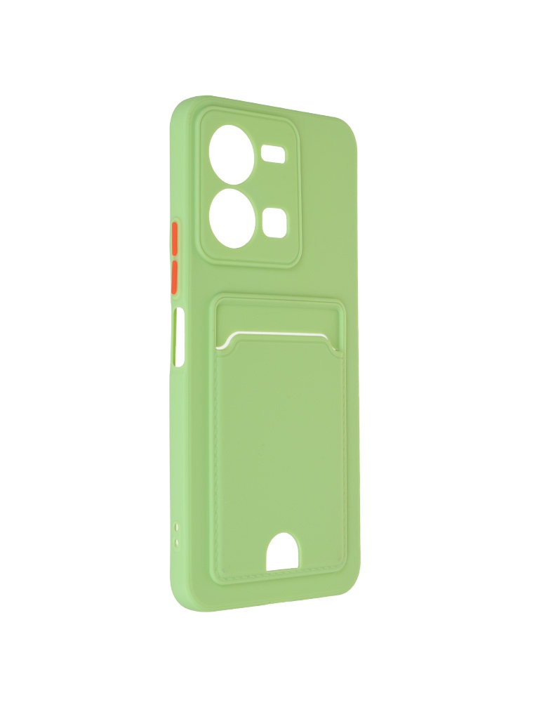 

Чехол DF для Vivo Y35 Silicone с отделением для карты Light Green vCardCase-01, Vivo Y35