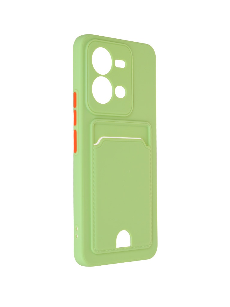 

Чехол DF для Vivo V25\V25e Silicone с отделением для карты Light Green vCardCase-02, Vivo V25\\V25e