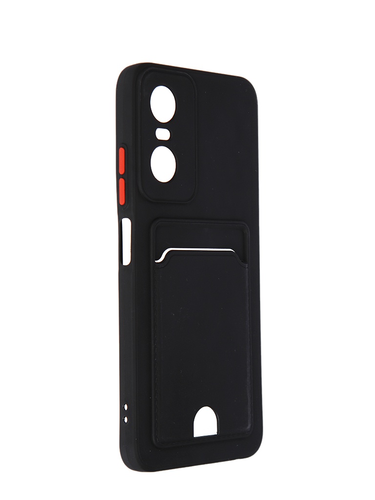 Чехол DF для Tecno Pop 6 Pro Silicone с отделением для карты Black tCardCase-02 смартфон tecno phantom v fold 12 512 black