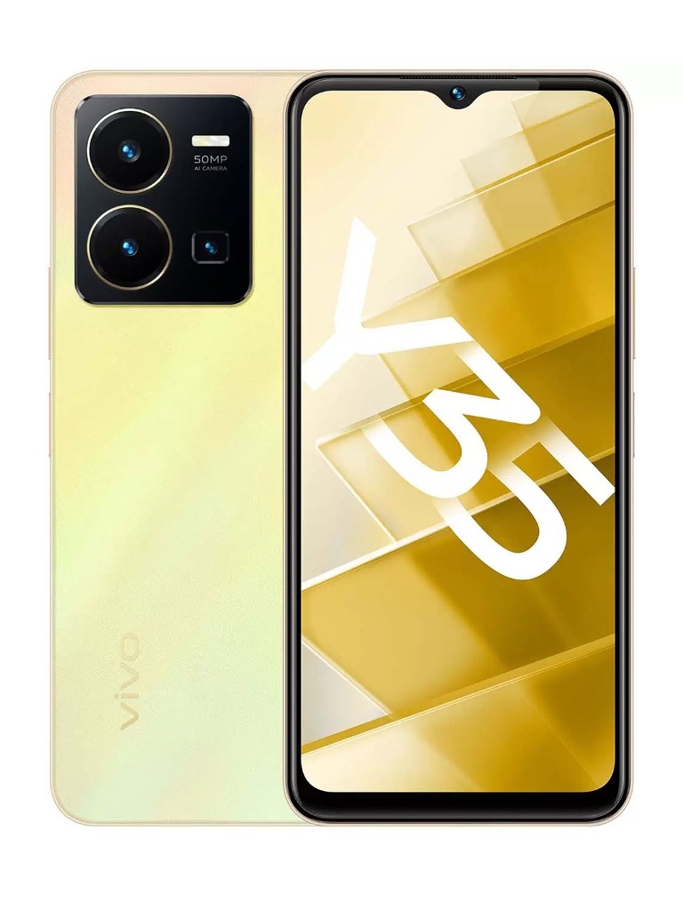 Сотовый телефон vivo Y35 4/128 ГБ RU, Dual nano SIM, золотой рассвет
