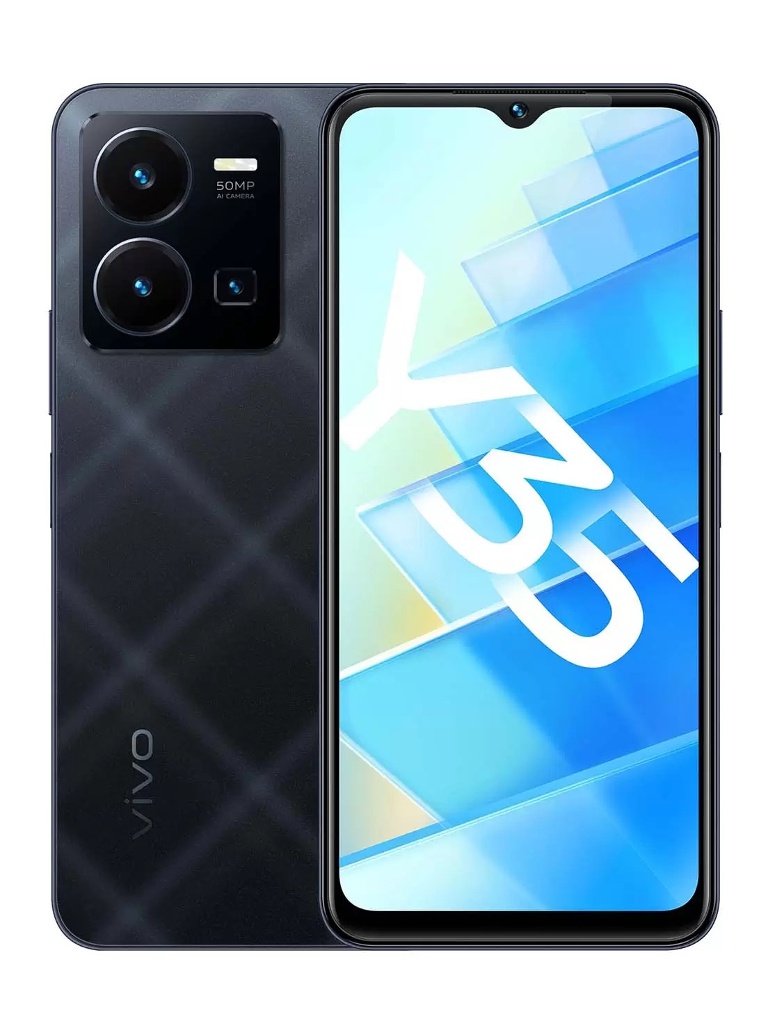 Сотовый телефон vivo Y35 4/128 ГБ RU, Dual nano SIM, Черный агат