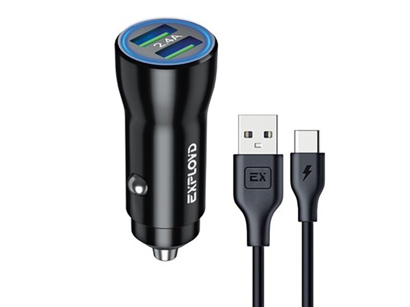 

Зарядное устройство Exployd Easy 2хUSB - Type-C 2.4A Black EX-Z-1447, EX-Z-1447