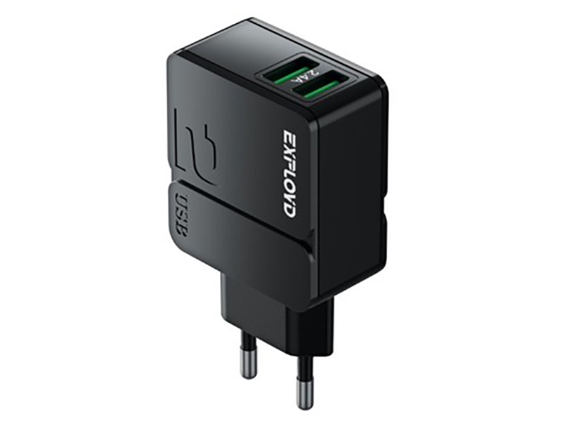 

Зарядное устройство Exployd Easy 2xUSB 2.4A Black EX-Z-1430, EX-Z-1430