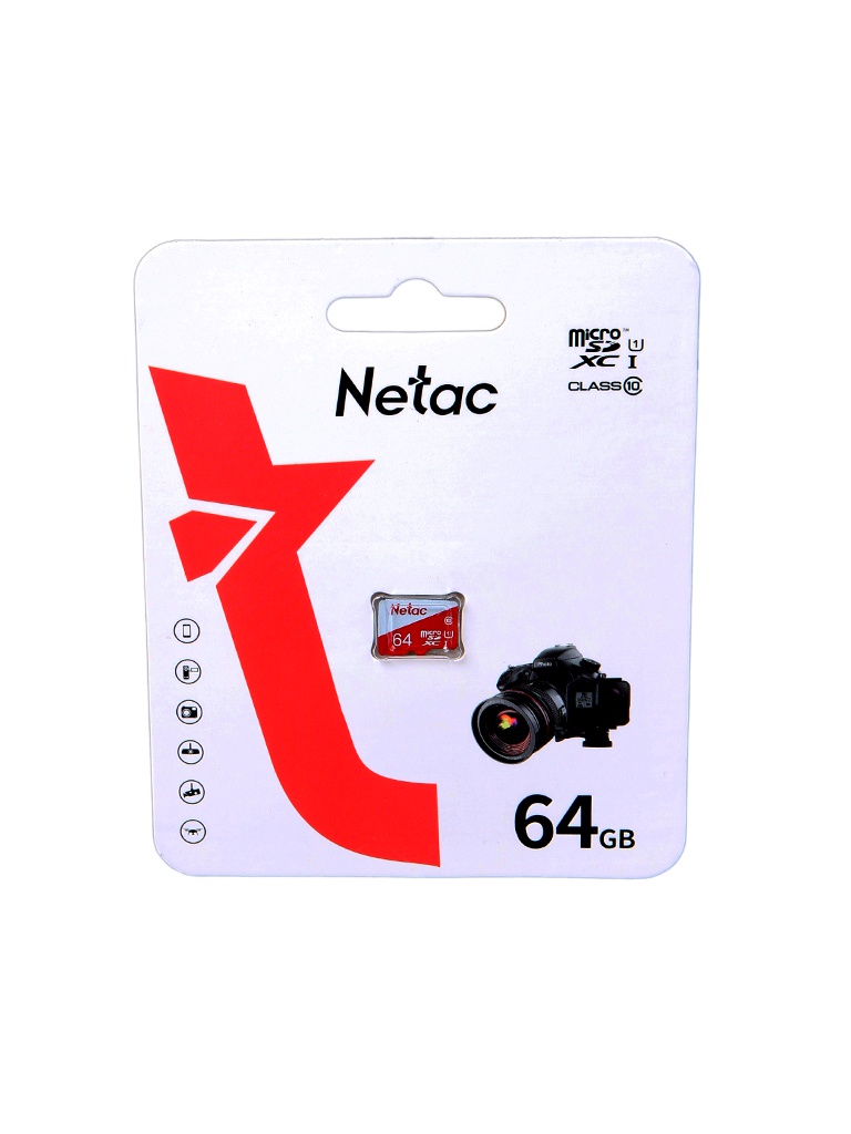 Карта памяти 64Gb - Netac MicroSD P500 Eco UHS-I Class 10 NT02P500ECO-064G-S netac p500 standard 64gb nt02p500stn 064g r