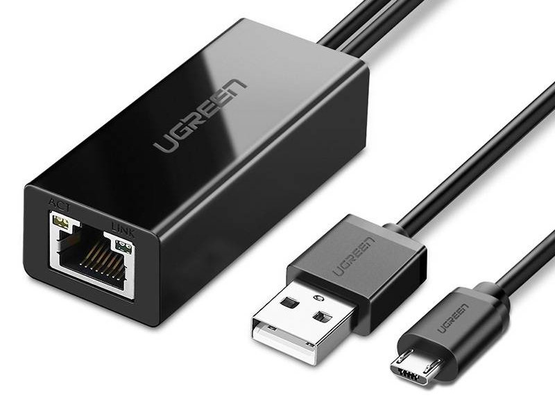 Сетевая карта Ugreen MicroUSB 2.0 - 100Mbps Ethernet Adapter 30985