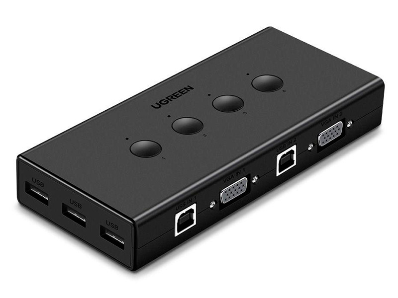 цена Переключатель KVM Ugreen CM154 4-Port USB KVM Switch Box 50280
