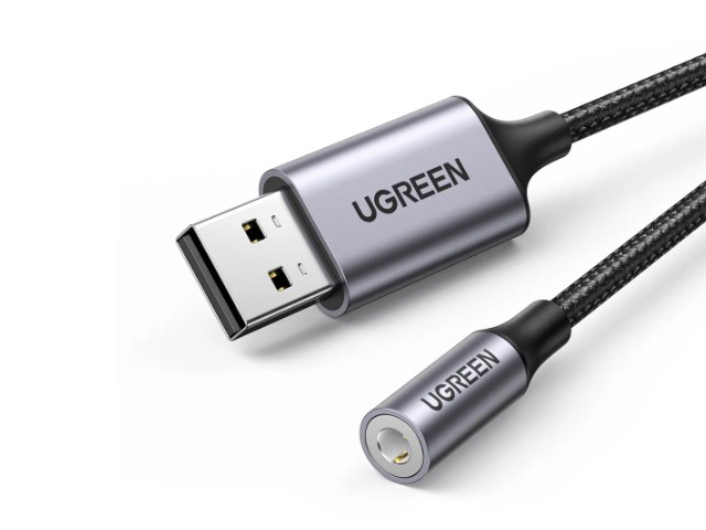 Аксессуар Ugreen CM477 USB 2.0 to 3.5mm 0.25cm Dark Grey 30757 аксессуар ugreen av125 jack 3 5mm jack 3 5mm 3m grey 10605