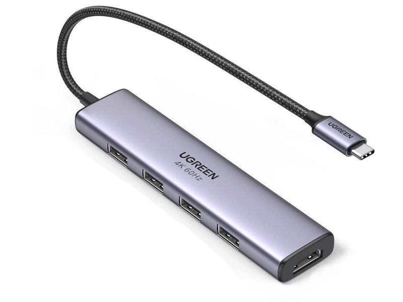 

Ugreen CM478 USB-C to HDMI+4xUSB 3.0 A without PD Converter Grey 20955, 20955_
