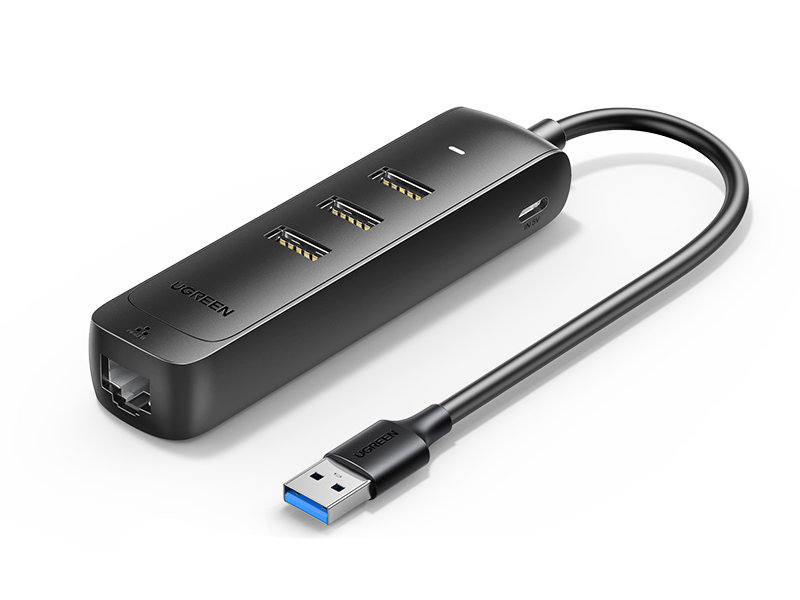 Хаб Ugreen CM530 USB 3.0 to 3xUSB 3.0+RJ45 Black 50624